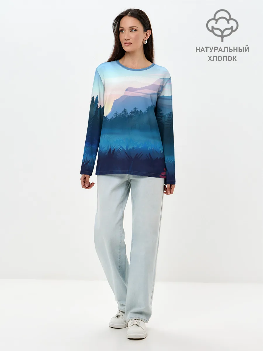 Лонгслив женский. Хлопок / Рассвет
