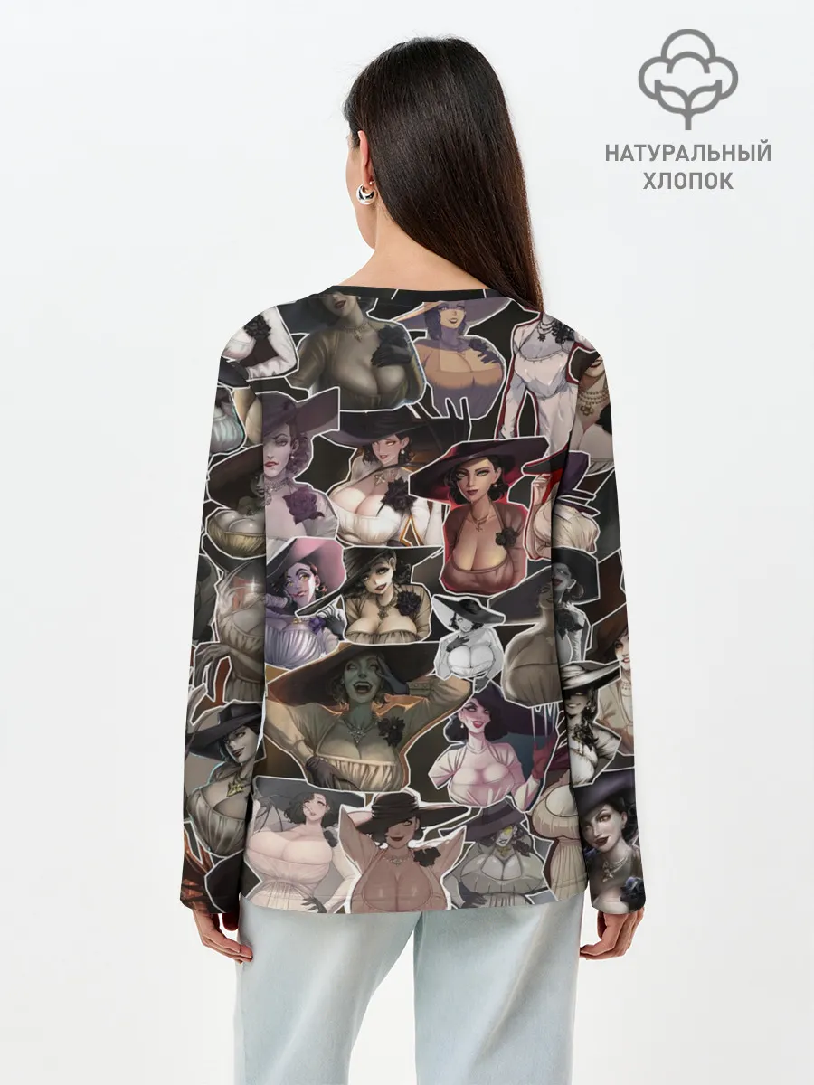 Лонгслив женский. Хлопок / Dimitrescu stikers style 2