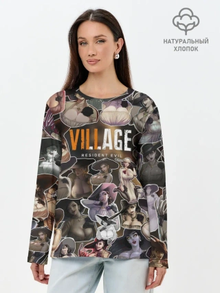 Лонгслив женский. Хлопок / Dimitrescu stikers style 2