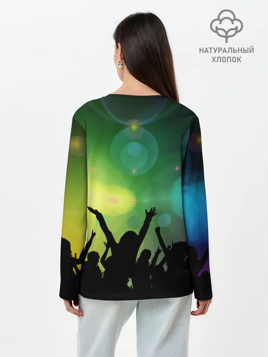 Лонгслив женский. Хлопок / Неоновая Вечеринка