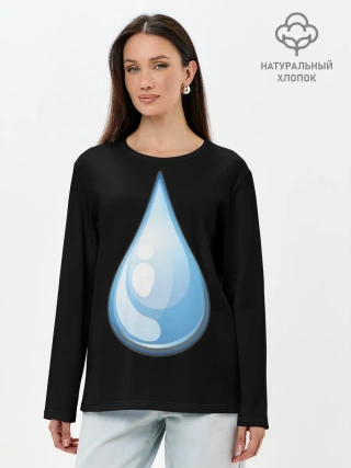 Лонгслив женский. Хлопок / Капля воды