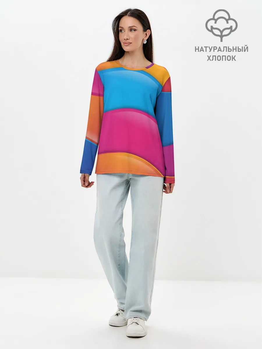Лонгслив женский. Хлопок / Candy rainbow