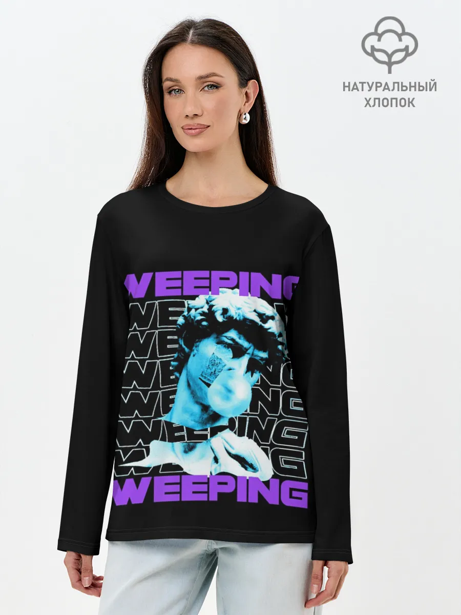 Лонгслив женский. Хлопок / ПЛАЧУЩИЙ / AESTHETIC