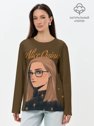 Лонгслив женский. Хлопок / Alice Quinn