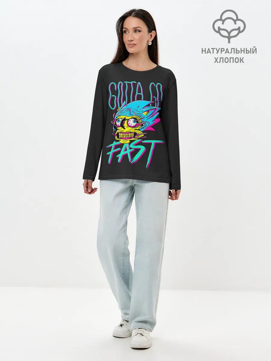 Лонгслив женский. Хлопок / Gotta go fast