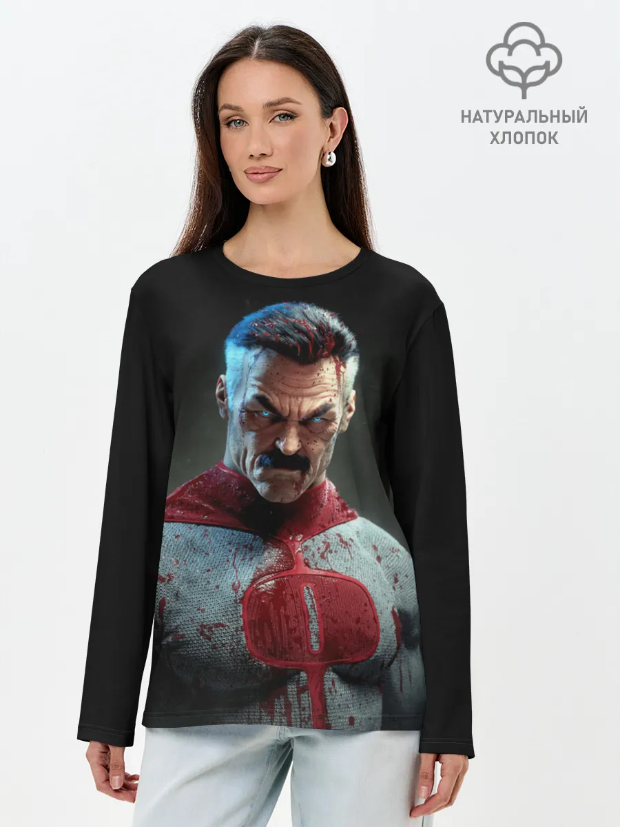 Лонгслив женский. Хлопок / Омнимен