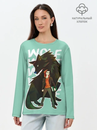 Лонгслив женский. Хлопок / Wolf
