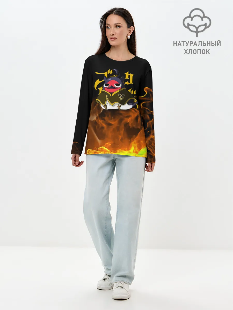 Лонгслив женский. Хлопок / Секре Сваллотейл в огне Неро
