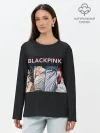 Лонгслив женский. Хлопок / Hide eyes | Blackpink