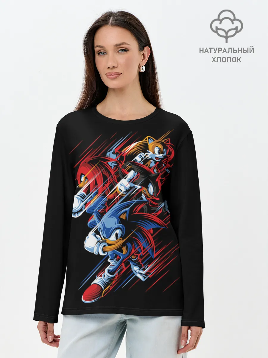 Лонгслив женский. Хлопок / Sonics team