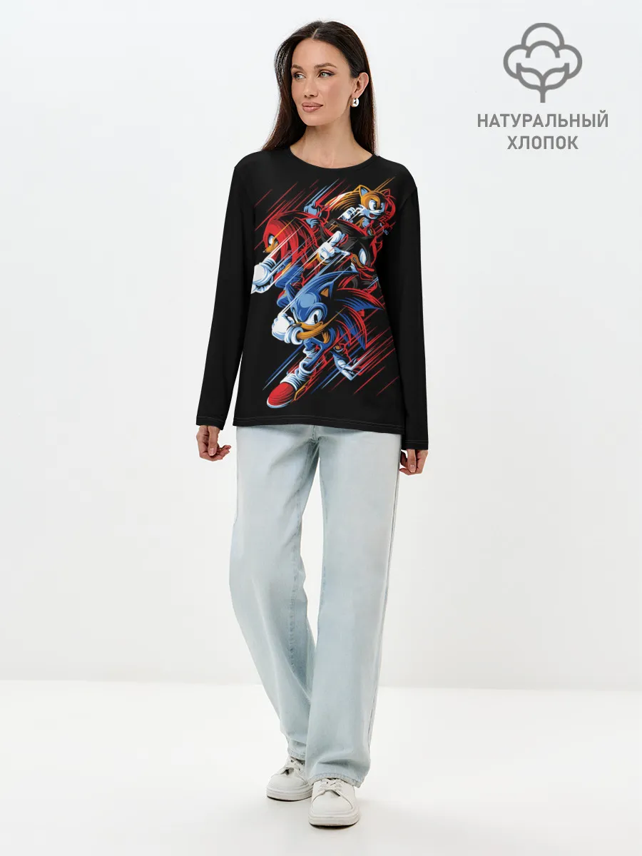 Лонгслив женский. Хлопок / Sonics team