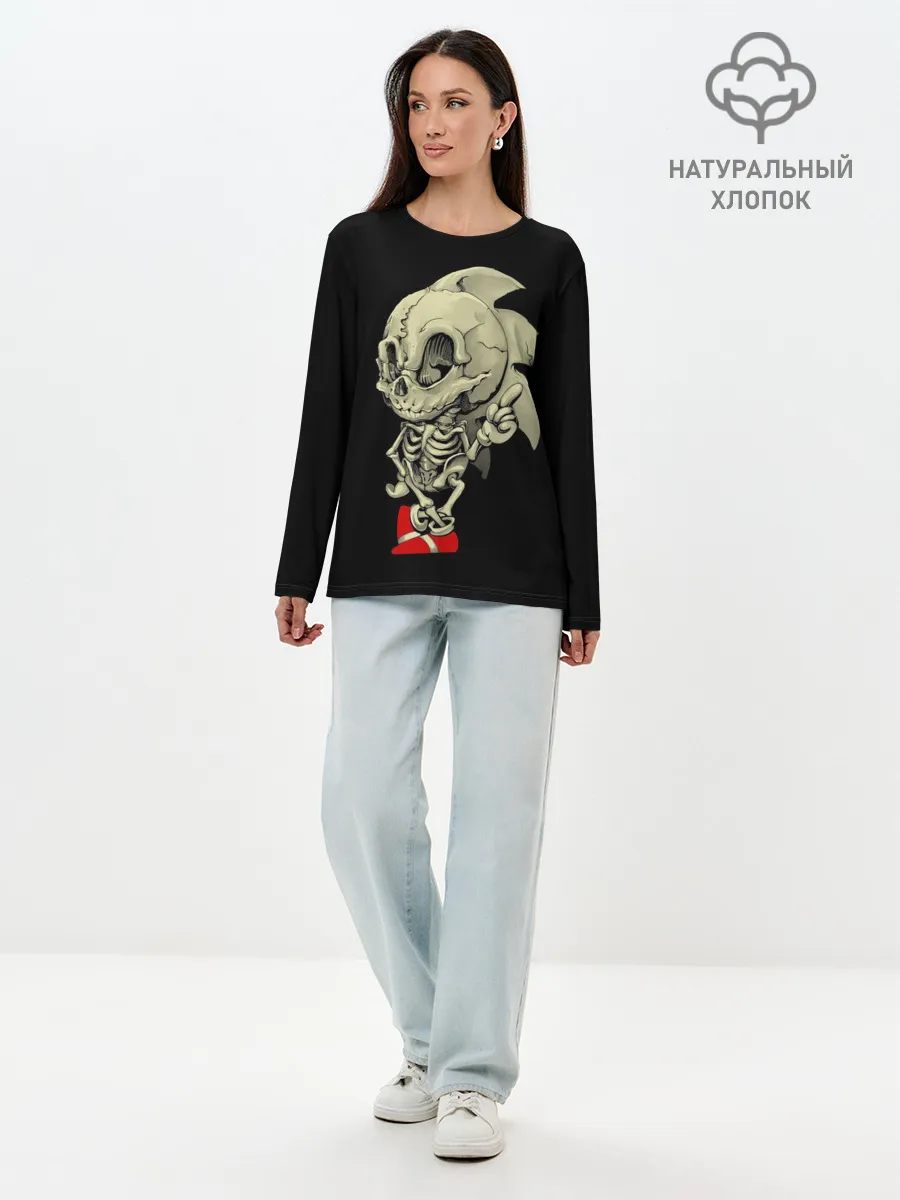 Лонгслив женский. Хлопок / Sonic dead inside