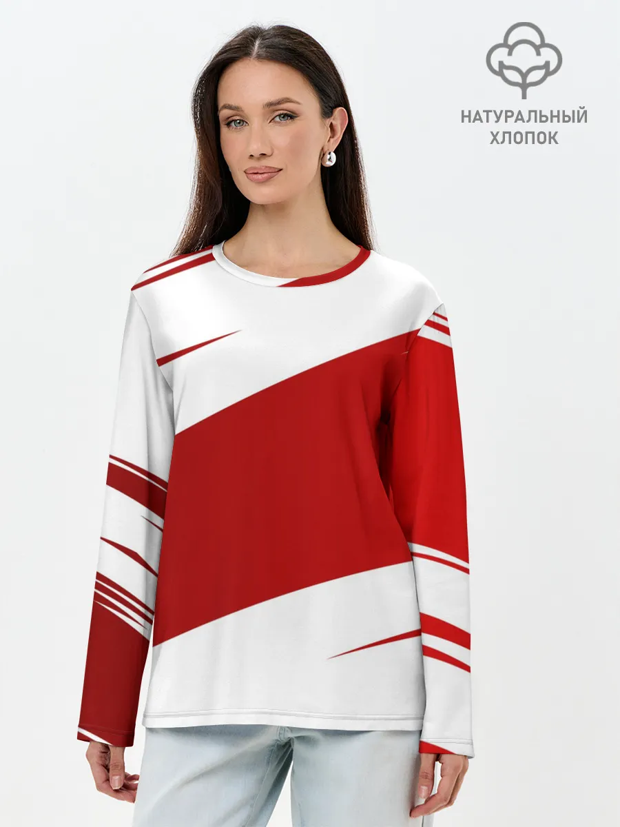 Лонгслив женский. Хлопок / Ломкие линии