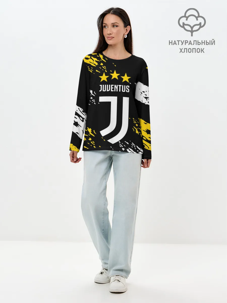 Лонгслив женский. Хлопок / JUVENTUS / ЮВЕНТУС / КРАСКА