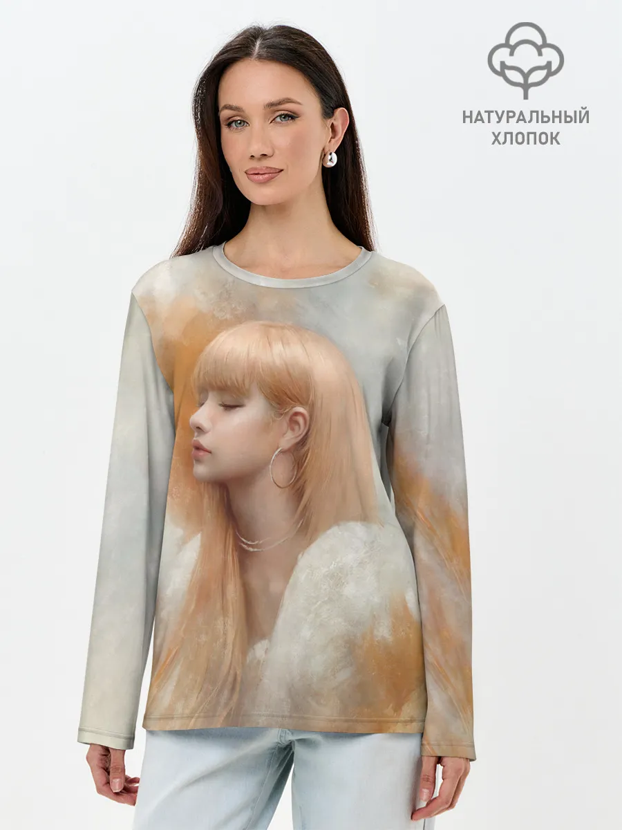 Лонгслив женский. Хлопок / Розэ маслом