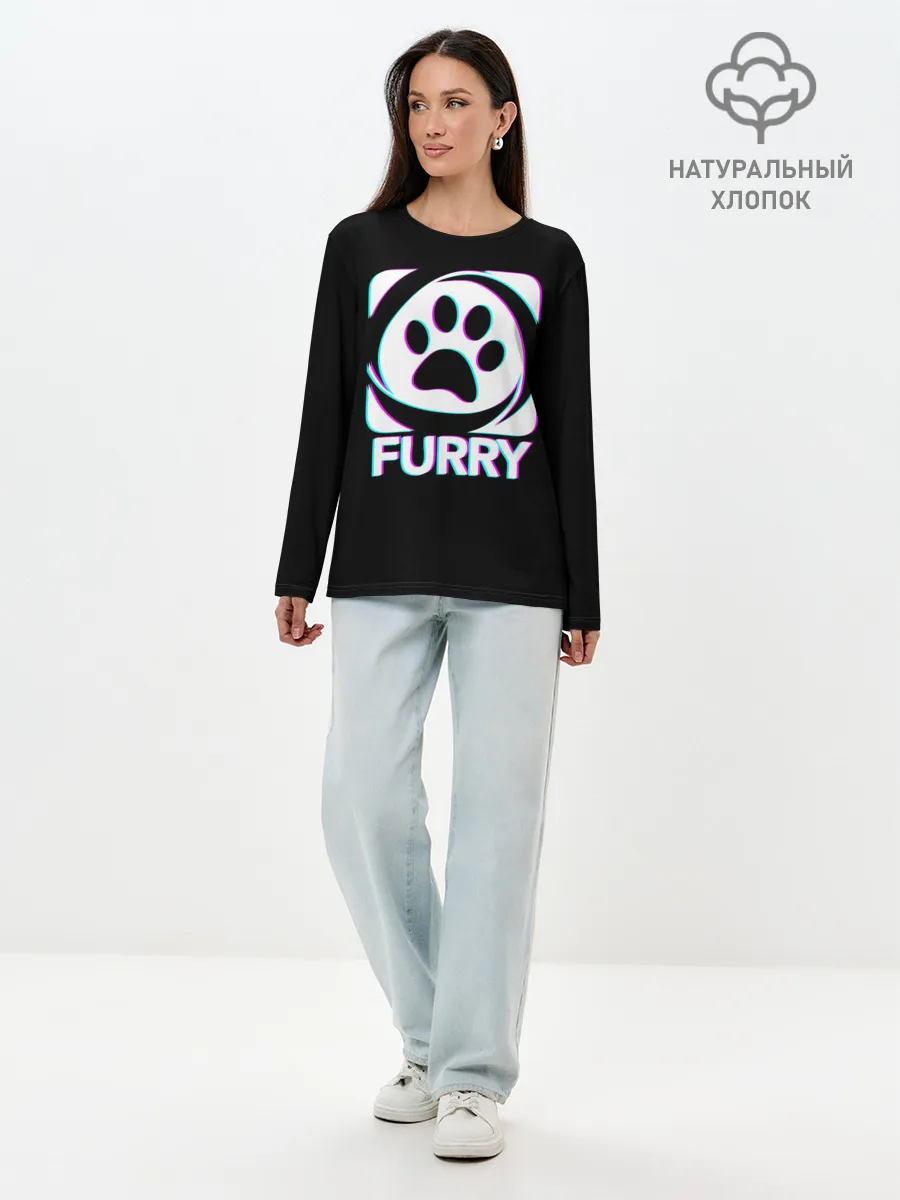 Лонгслив женский. Хлопок / Furry