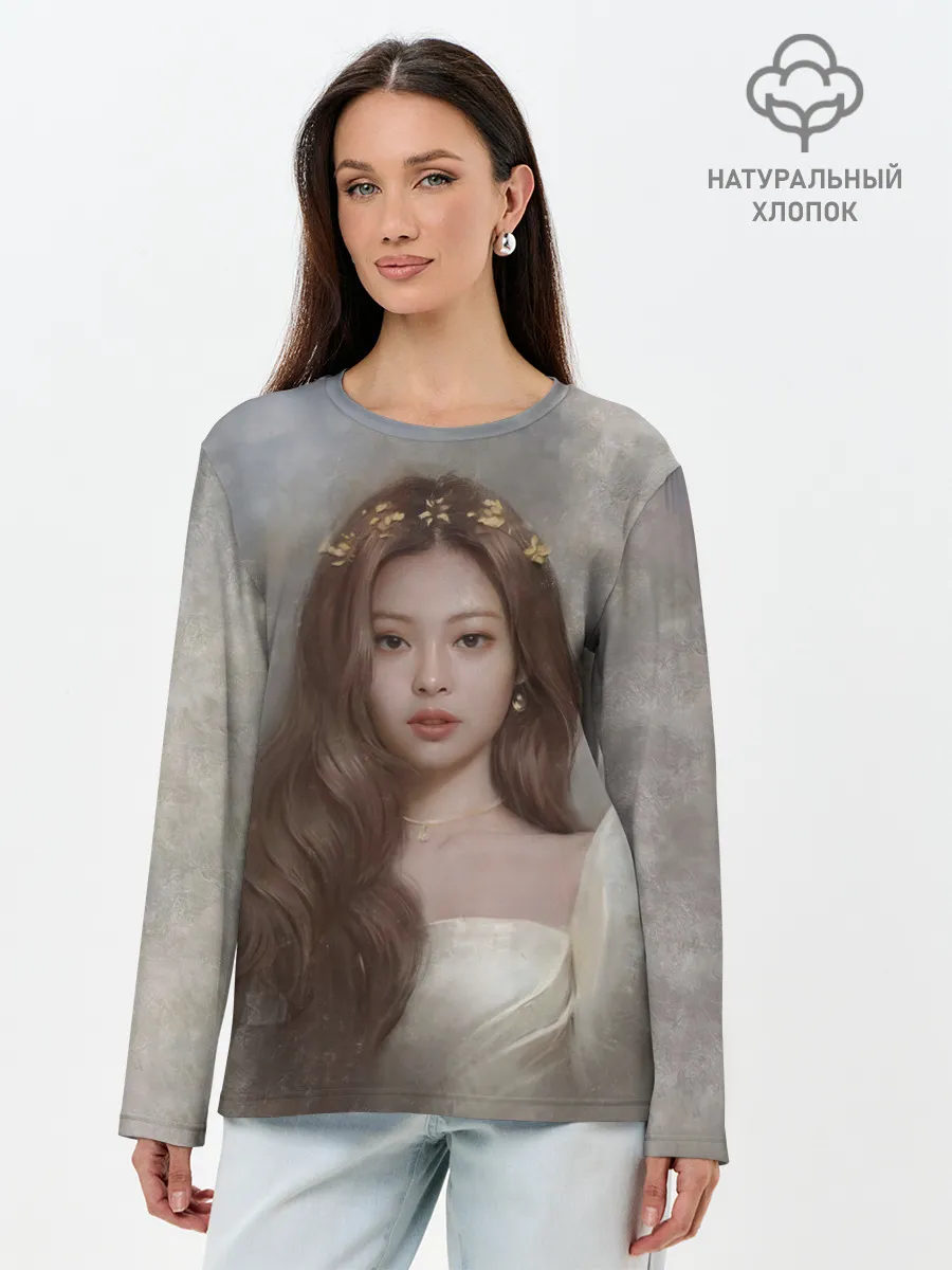 Лонгслив женский. Хлопок / Дженни маслом
