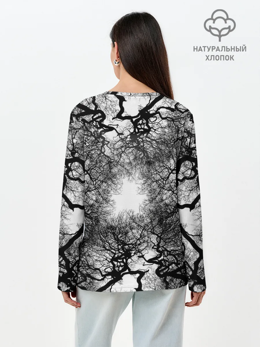 Лонгслив женский. Хлопок / Texture Branches
