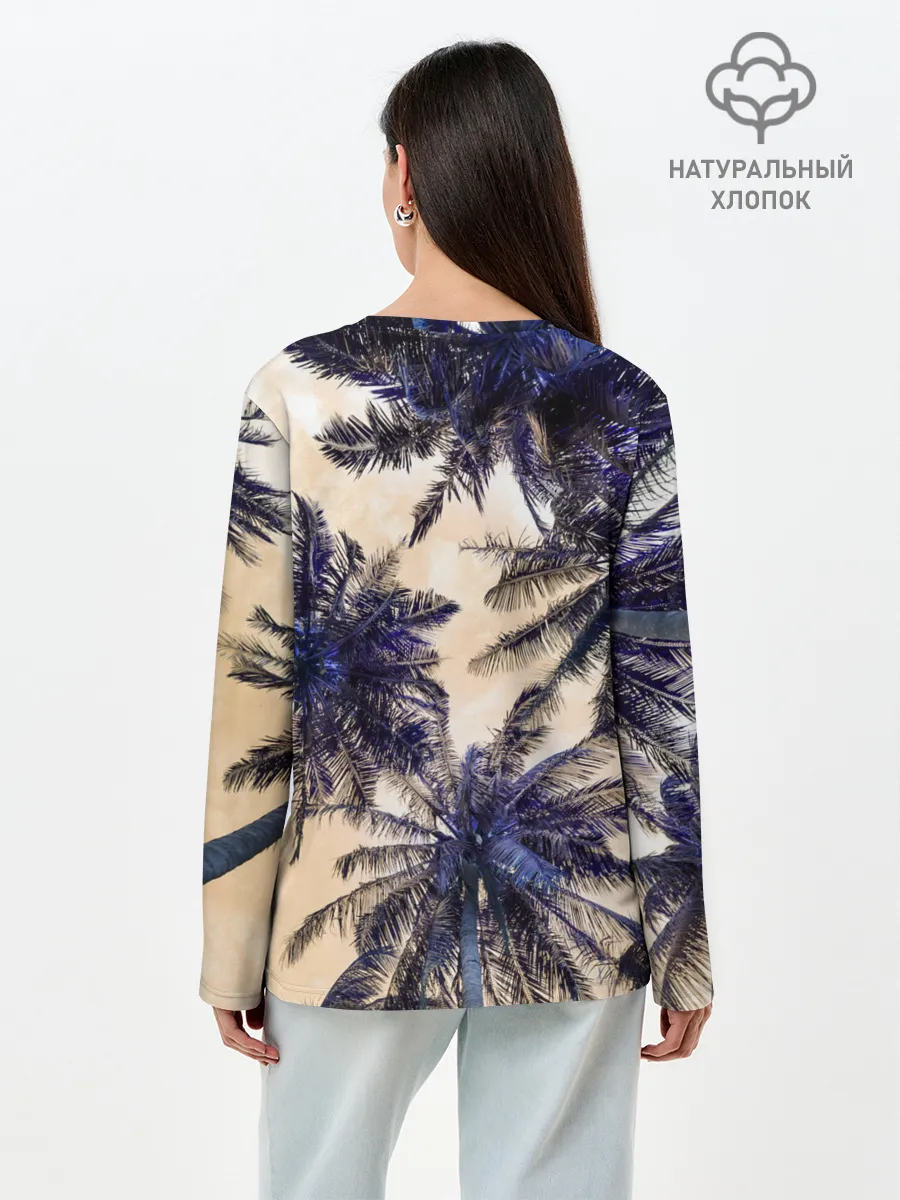 Лонгслив женский. Хлопок / Тропики