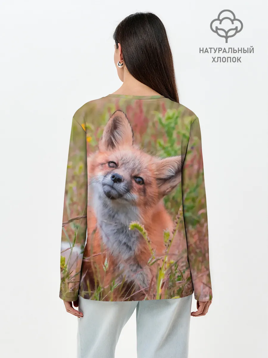 Лонгслив женский. Хлопок / Лисичка