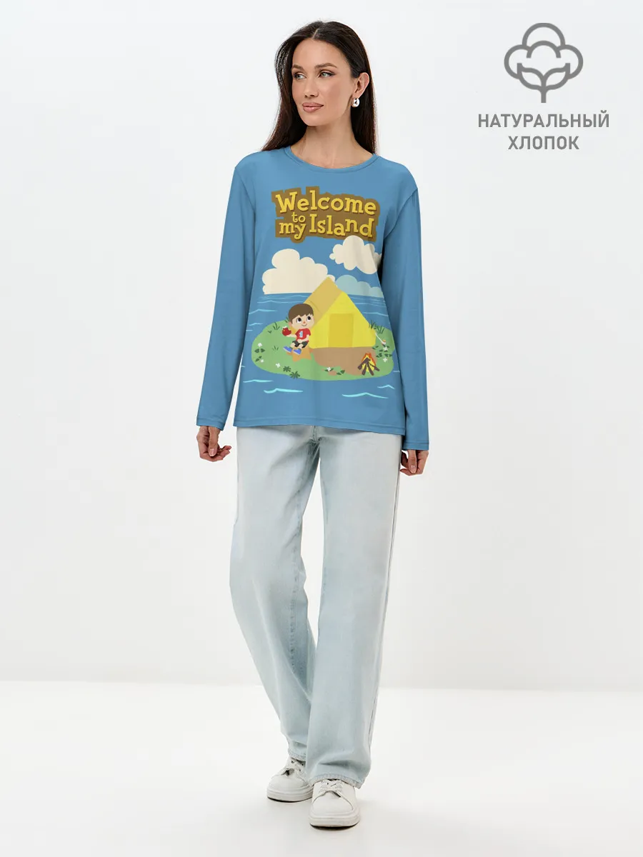 Лонгслив женский. Хлопок / Мой остров