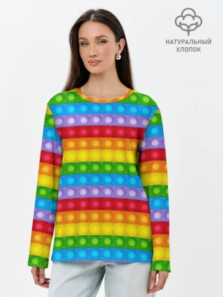 Лонгслив женский. Хлопок / Pop It