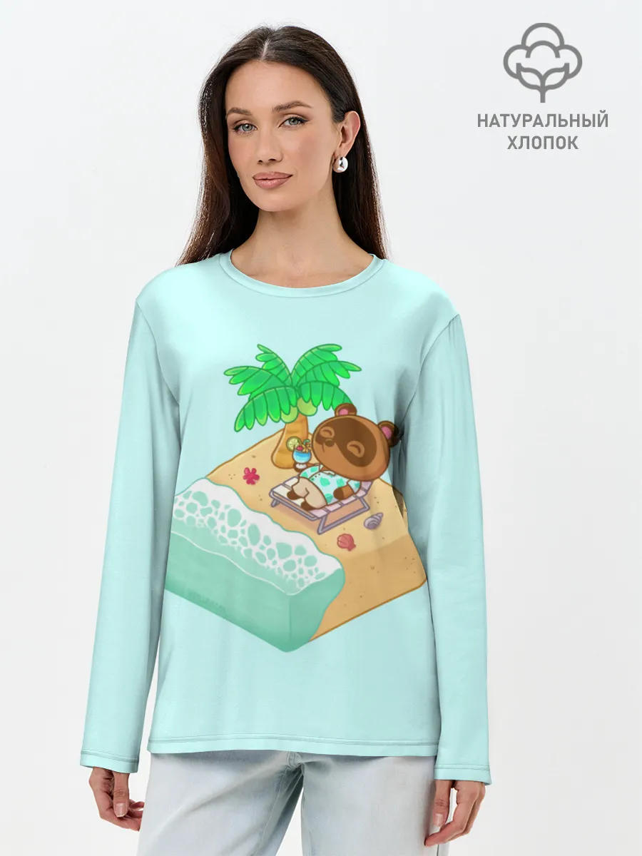 Лонгслив женский. Хлопок / Beach Crossing