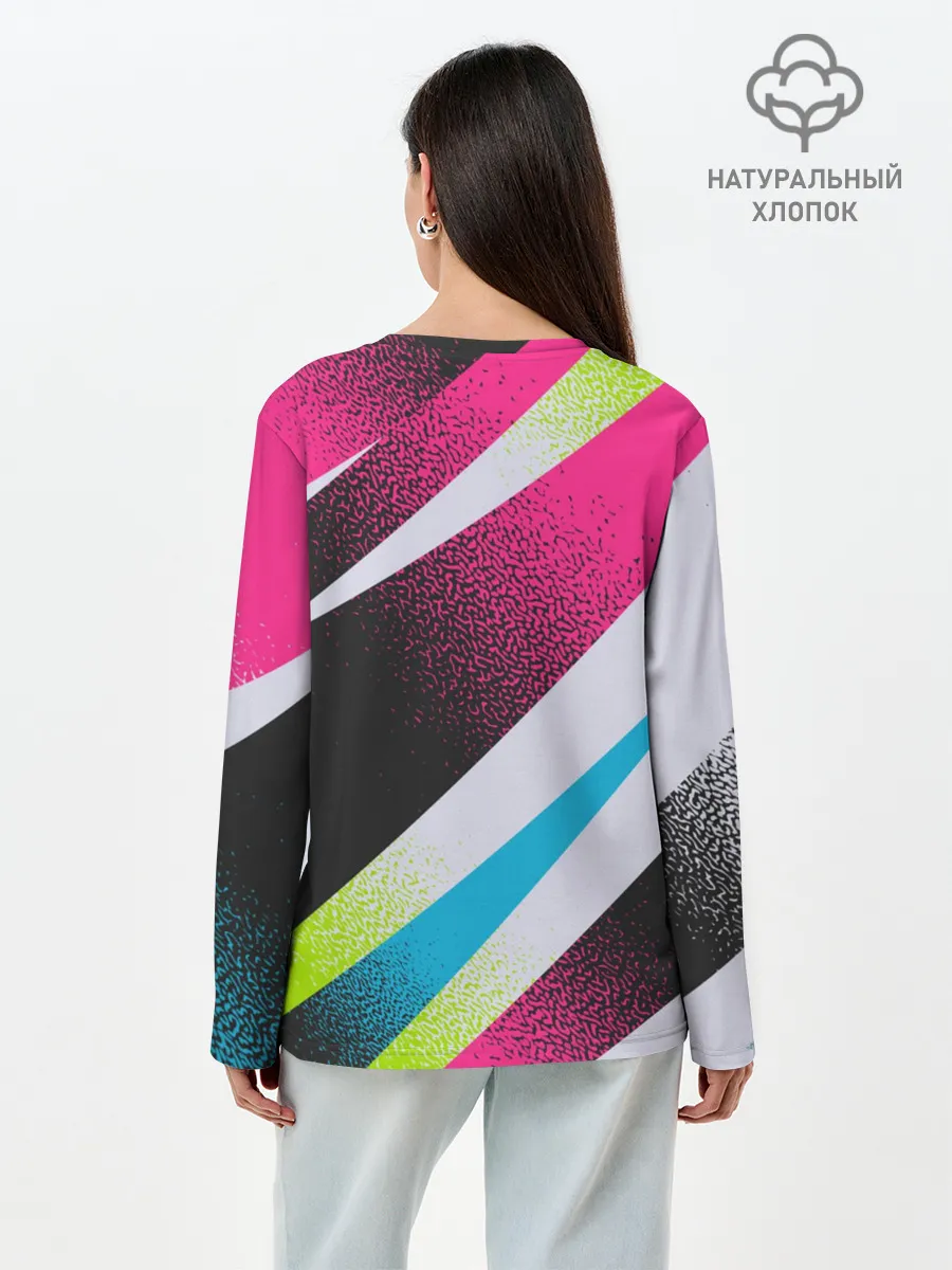 Лонгслив женский. Хлопок / Sport style: Линии