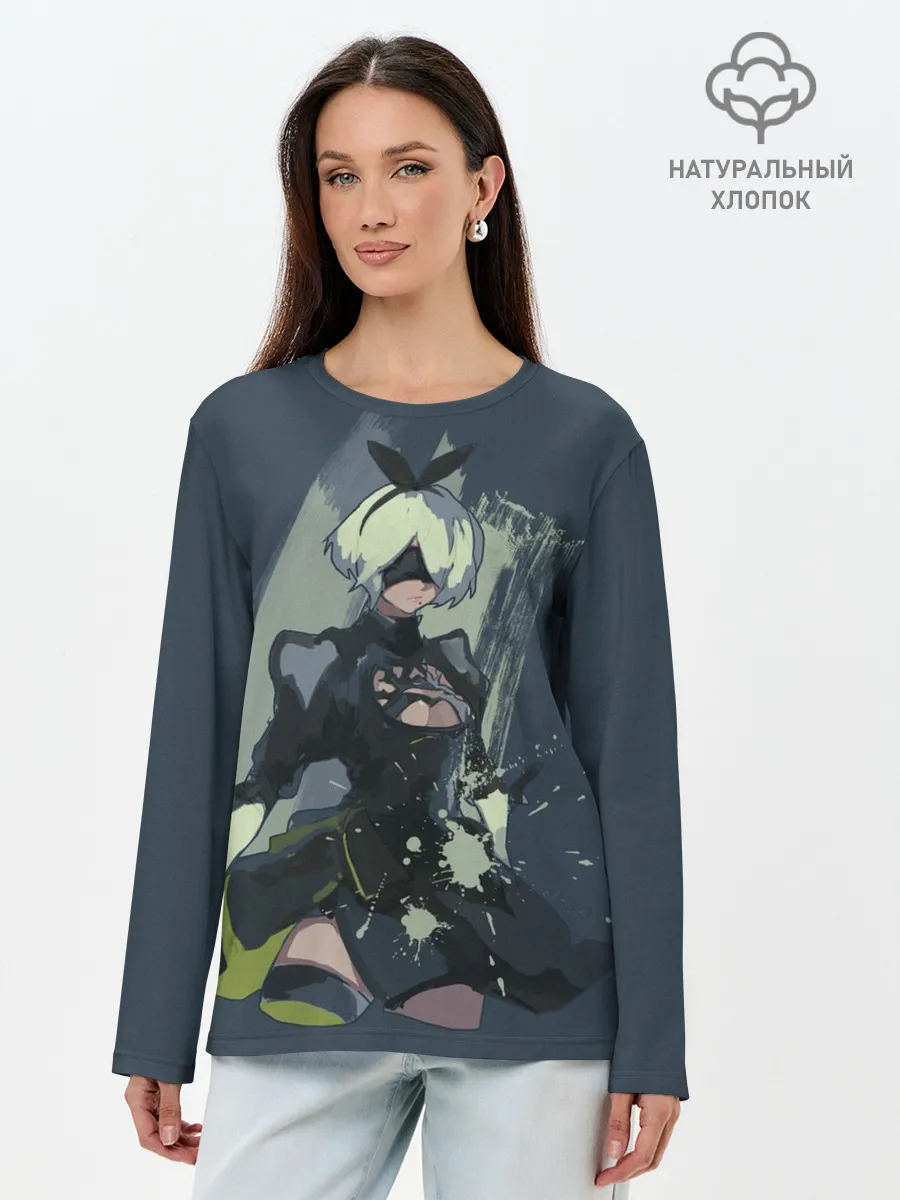 Лонгслив женский. Хлопок / nier automata
