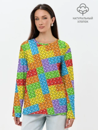 Лонгслив женский. Хлопок / POP IT / SIMPLE DIMPLE