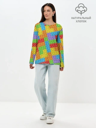Лонгслив женский. Хлопок / POP IT / SIMPLE DIMPLE