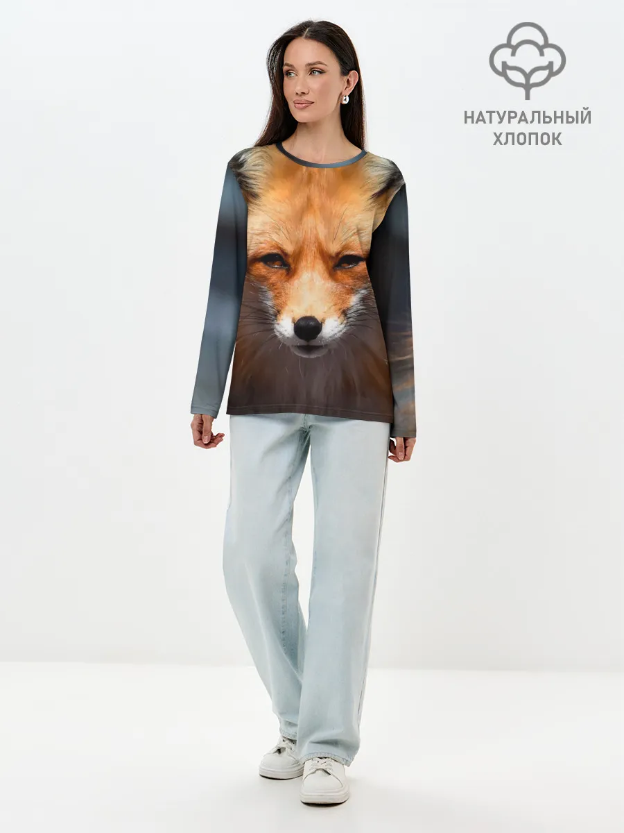 Лонгслив женский. Хлопок / Хитрая лисица