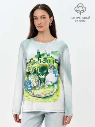 Лонгслив женский. Хлопок / Аста и Юно малыши Чёрный клевер
