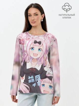Лонгслив женский. Хлопок / Chika-Fujiwara