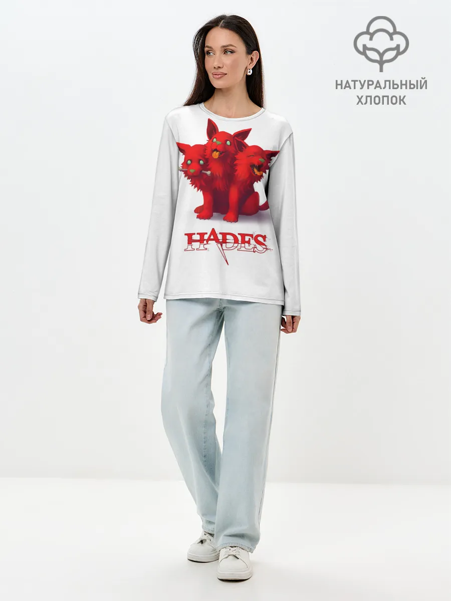 Лонгслив женский. Хлопок / Hades wolf