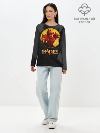 Лонгслив женский. Хлопок / Hades wolf