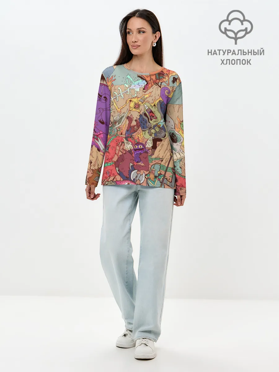 Лонгслив женский. Хлопок / MONSTER WAR | СЮРРЕАЛИЗМ