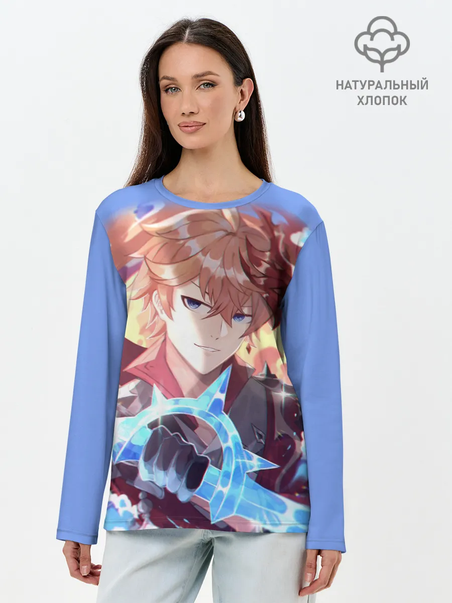 Лонгслив женский. Хлопок / ТАРТАЛЬЯ / ГЕНШИН ИМПАКТ