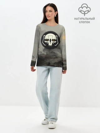Лонгслив женский. Хлопок / SkulMech