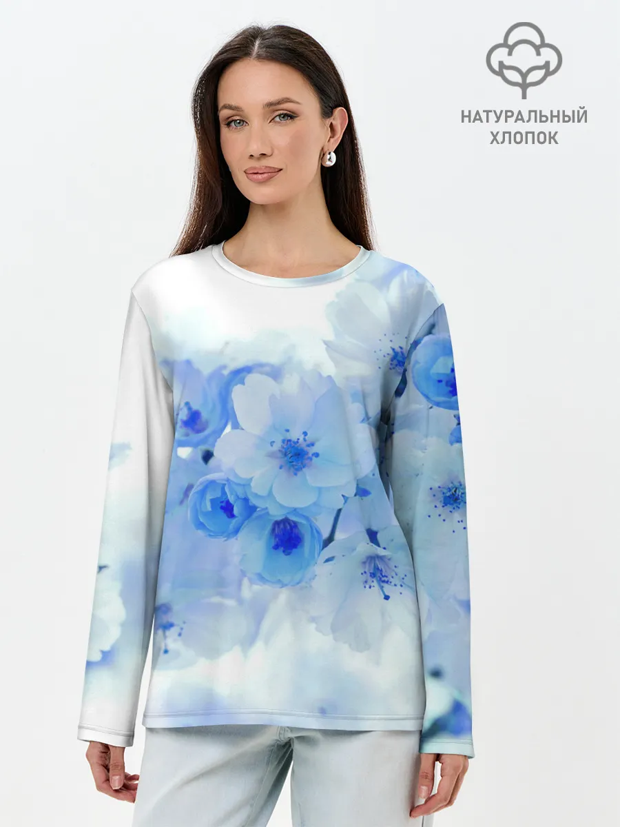 Лонгслив женский. Хлопок / Цветущая Сакура