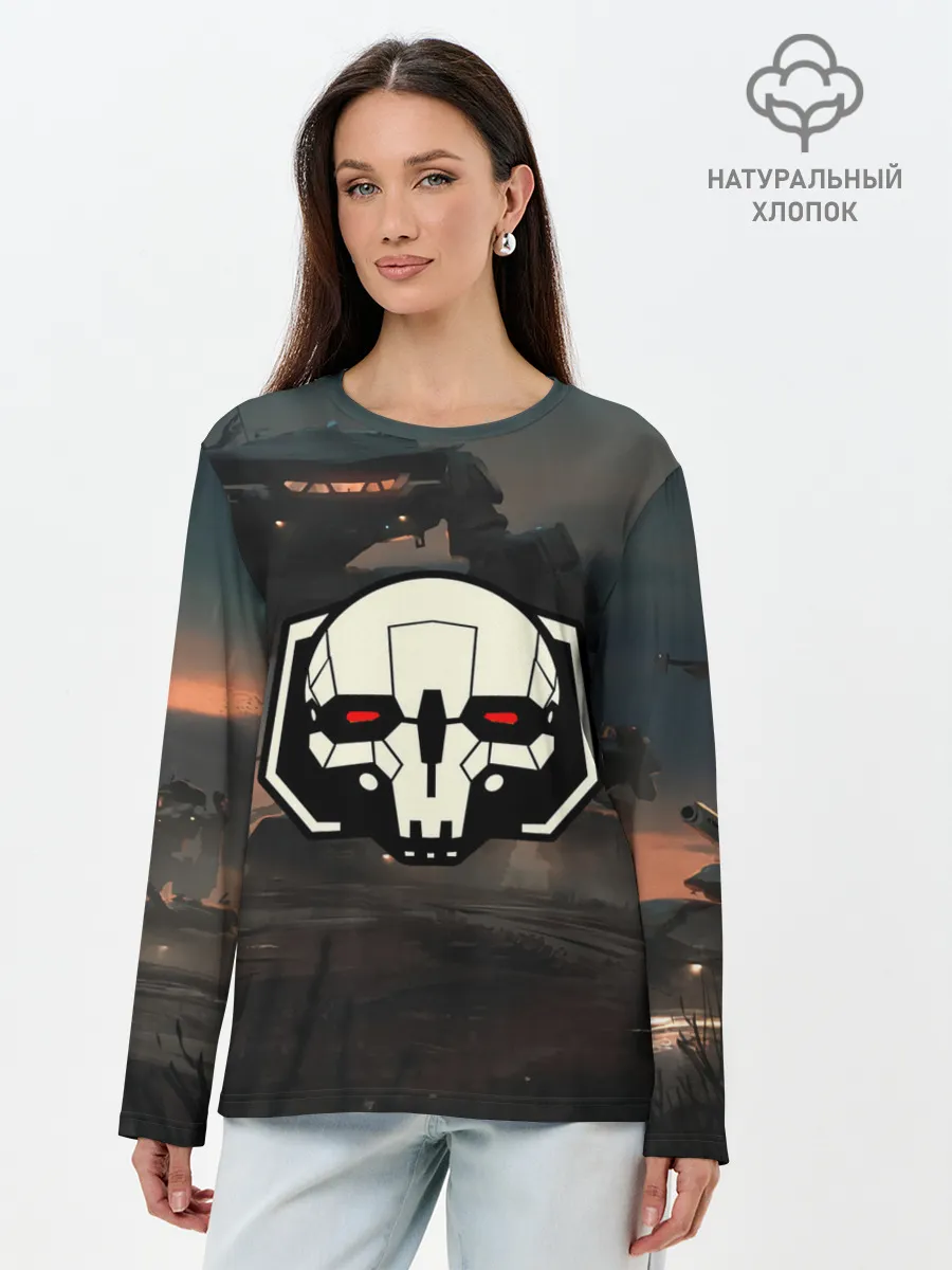 Лонгслив женский. Хлопок / Боевоймех