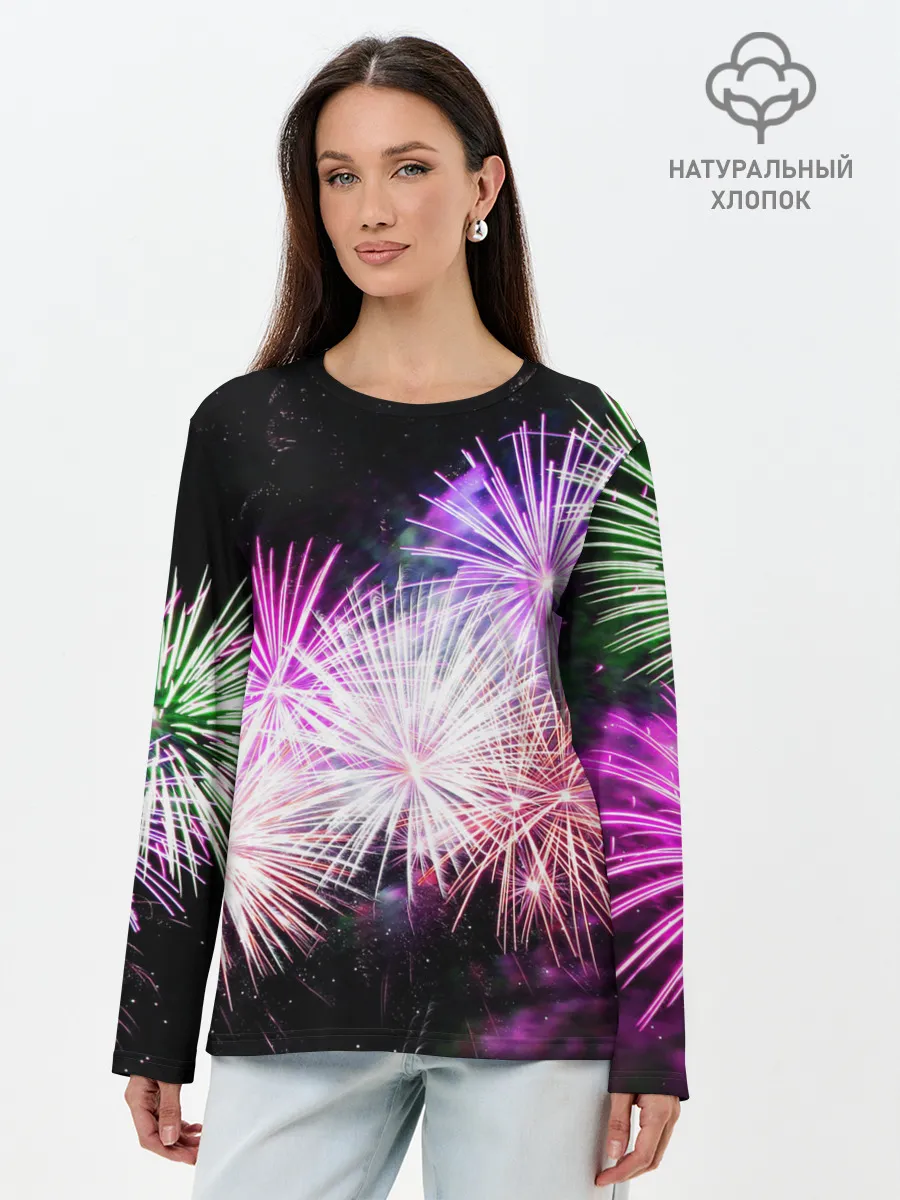 Лонгслив женский. Хлопок / Салют