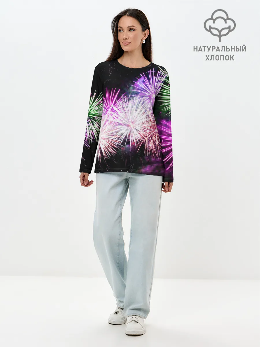 Лонгслив женский. Хлопок / Салют