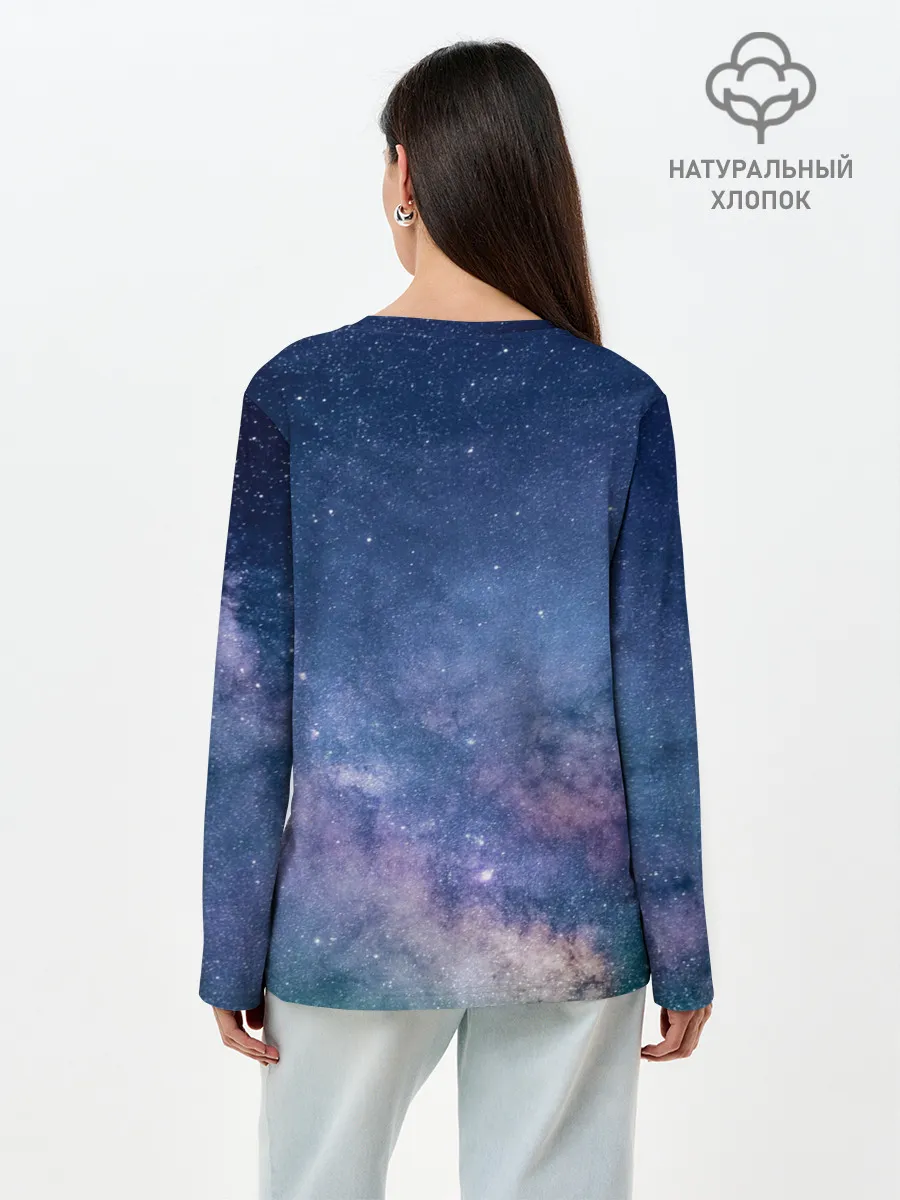 Лонгслив женский. Хлопок / Космос