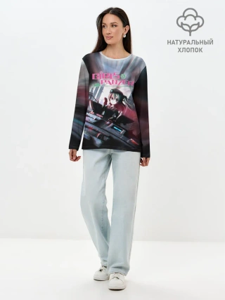 Лонгслив женский. Хлопок / Девушки и танки | Арису Симада