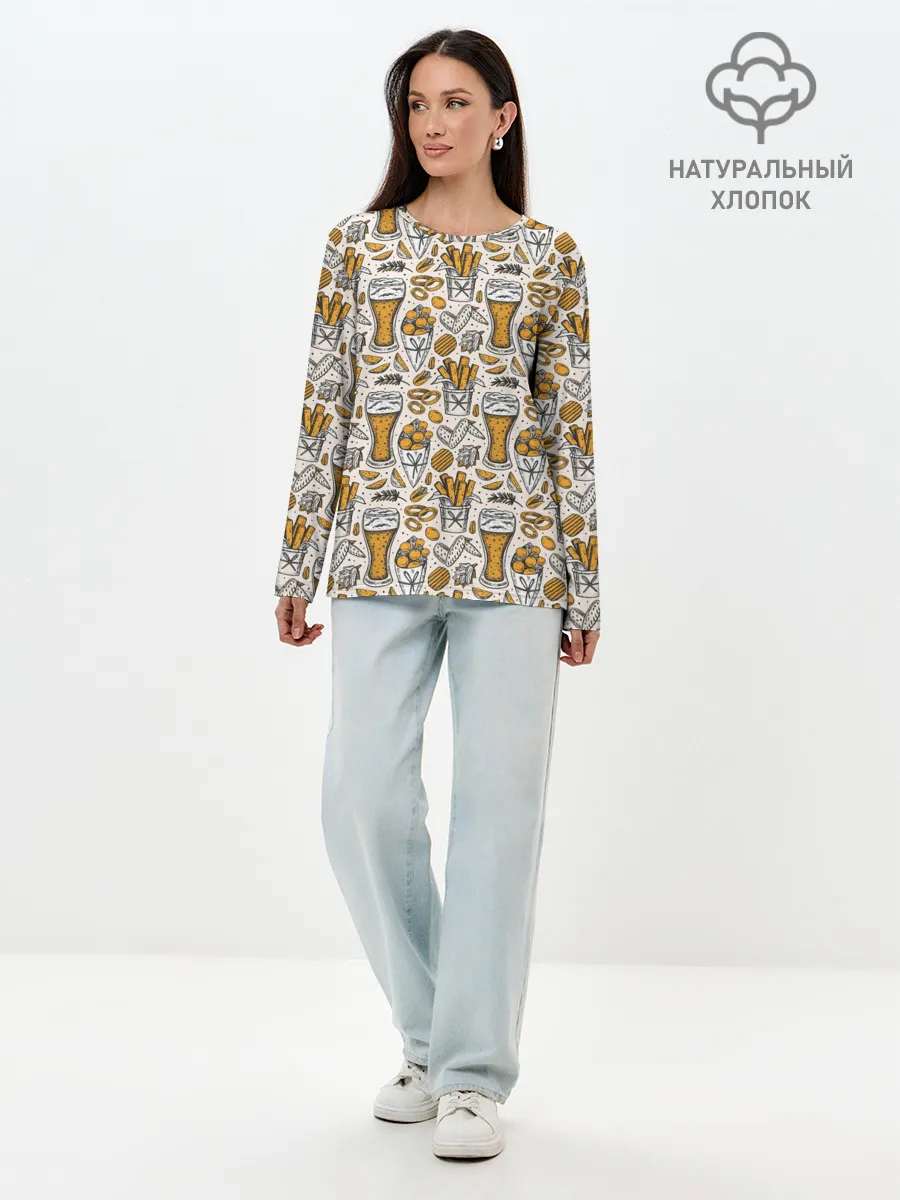 Лонгслив женский. Хлопок / Background Beer