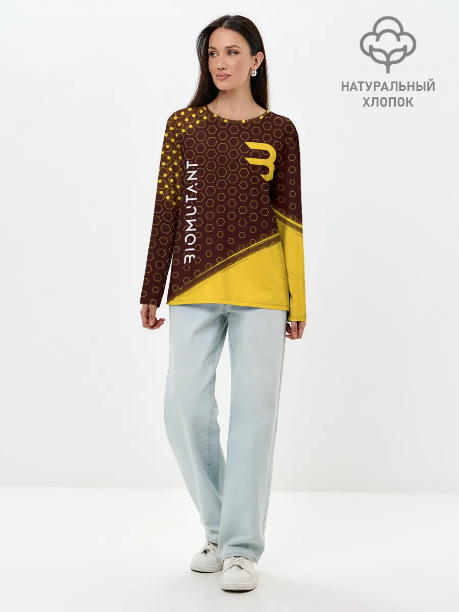 Лонгслив женский. Хлопок / Биомутант - Краска