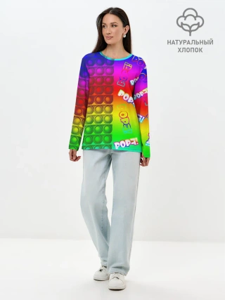 Лонгслив женский. Хлопок / POP it!