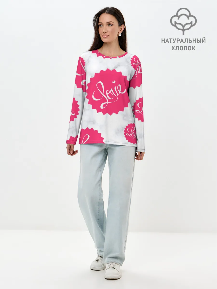 Лонгслив женский. Хлопок / Feel Love