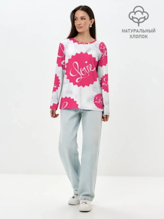 Лонгслив женский. Хлопок / Feel Love